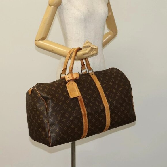 LOUIS VUITTON Monogram Keepall 50 Boston Bag M41426 LV Auth 118549 - Picture 3 of 16